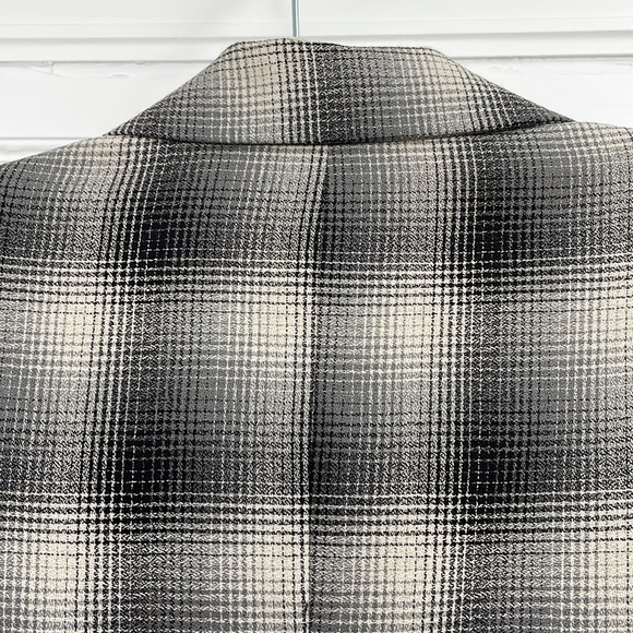 Vintage ALFRED SUNG Plaid Blazer Y2K late 90s wool greys - Picture 9 of 15